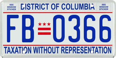 DC license plate FB0366