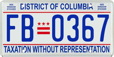 DC license plate FB0367