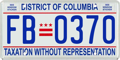 DC license plate FB0370