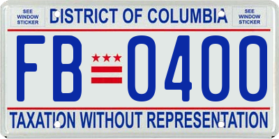 DC license plate FB0400