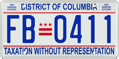 DC license plate FB0411