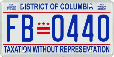 DC license plate FB0440