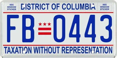 DC license plate FB0443