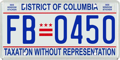 DC license plate FB0450