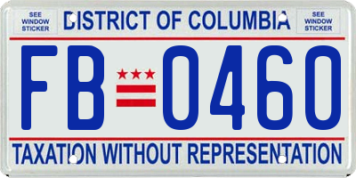 DC license plate FB0460