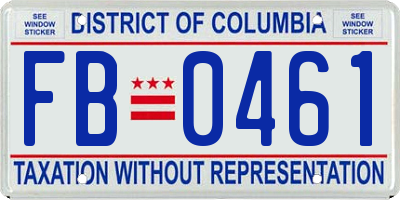 DC license plate FB0461