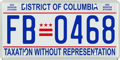 DC license plate FB0468