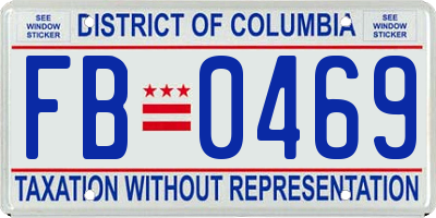 DC license plate FB0469