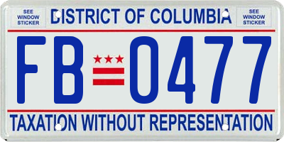 DC license plate FB0477