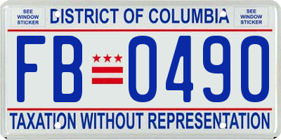 DC license plate FB0490