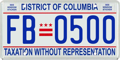 DC license plate FB0500