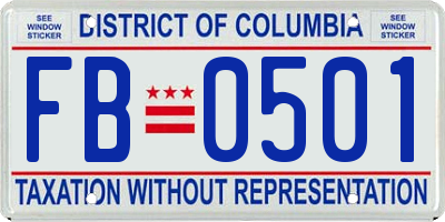 DC license plate FB0501