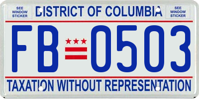 DC license plate FB0503