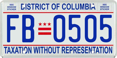 DC license plate FB0505