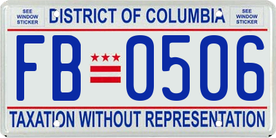 DC license plate FB0506