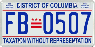 DC license plate FB0507