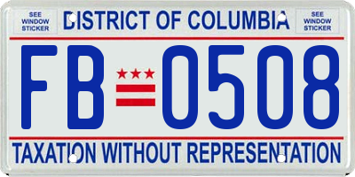 DC license plate FB0508