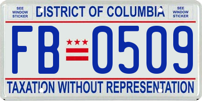 DC license plate FB0509