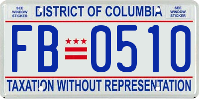 DC license plate FB0510