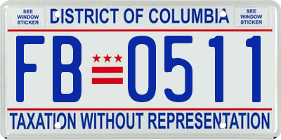 DC license plate FB0511