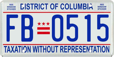 DC license plate FB0515