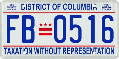 DC license plate FB0516