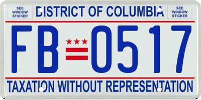 DC license plate FB0517