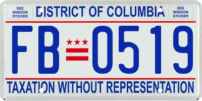 DC license plate FB0519