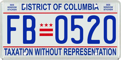 DC license plate FB0520