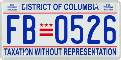 DC license plate FB0526