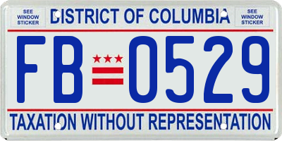 DC license plate FB0529