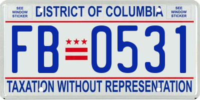 DC license plate FB0531