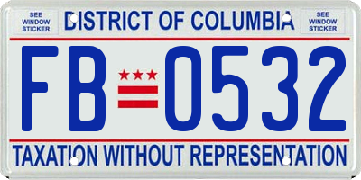 DC license plate FB0532