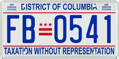 DC license plate FB0541