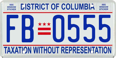 DC license plate FB0555