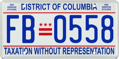 DC license plate FB0558