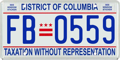 DC license plate FB0559