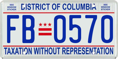 DC license plate FB0570