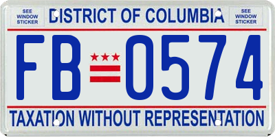 DC license plate FB0574