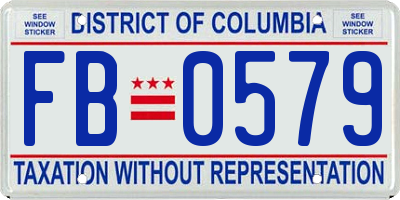 DC license plate FB0579