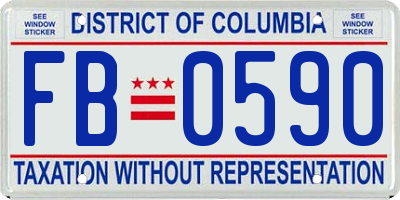 DC license plate FB0590