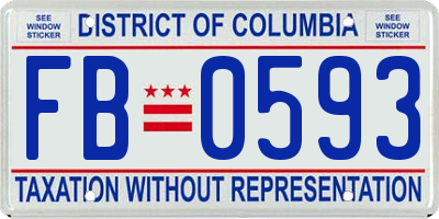 DC license plate FB0593