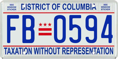 DC license plate FB0594