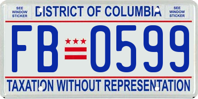 DC license plate FB0599