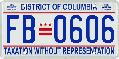 DC license plate FB0606