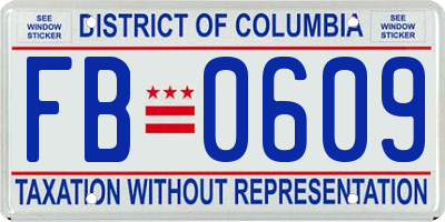 DC license plate FB0609