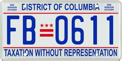 DC license plate FB0611