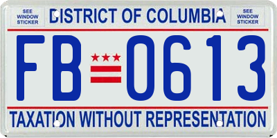 DC license plate FB0613