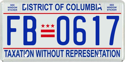 DC license plate FB0617