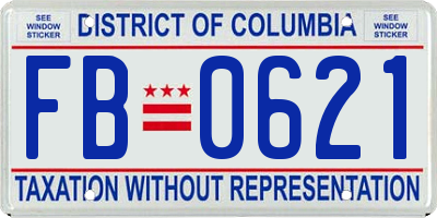 DC license plate FB0621